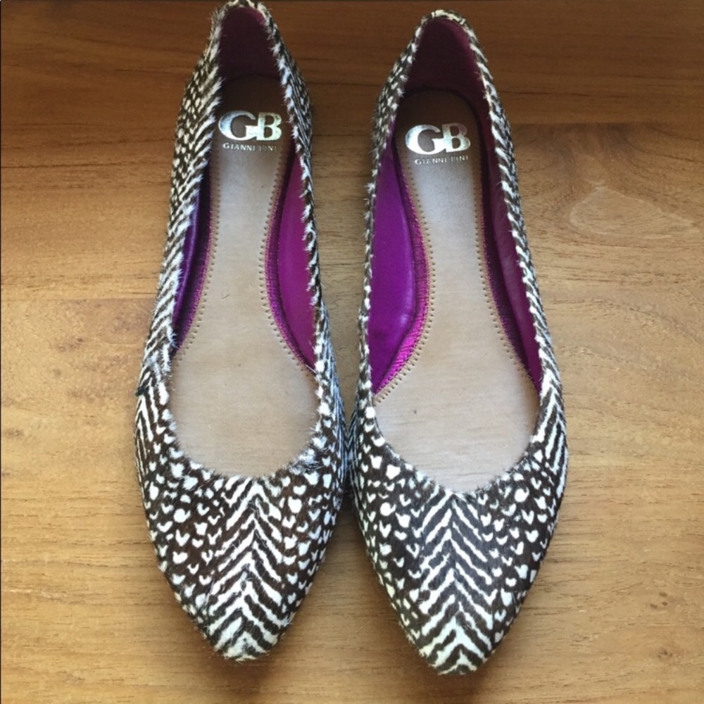 Gianni Bini GB 8 real calf hair flats